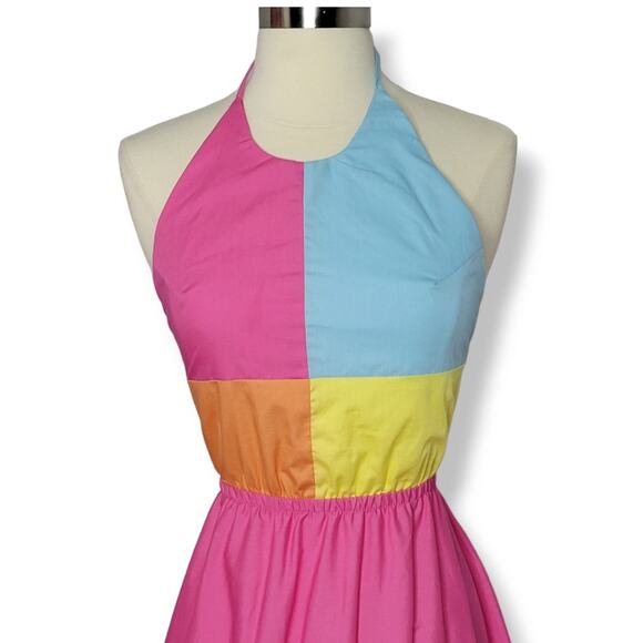 Love Is For Eternity L.I.F.E. Colorblock Halter Dress Size Large NWT - Picture 6 of 13